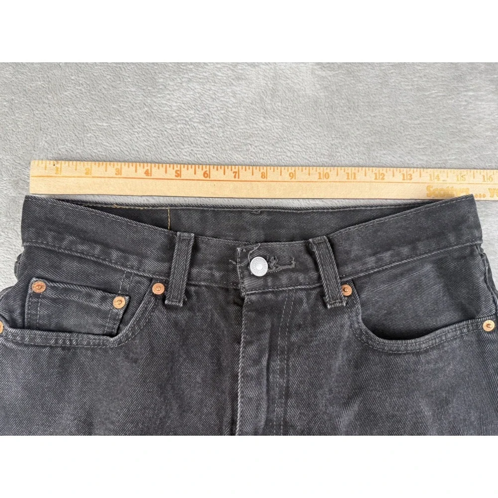Levis 550 Mens Jeans 30x32 Relaxed Fit Black Denim Straight Leg Red Tab